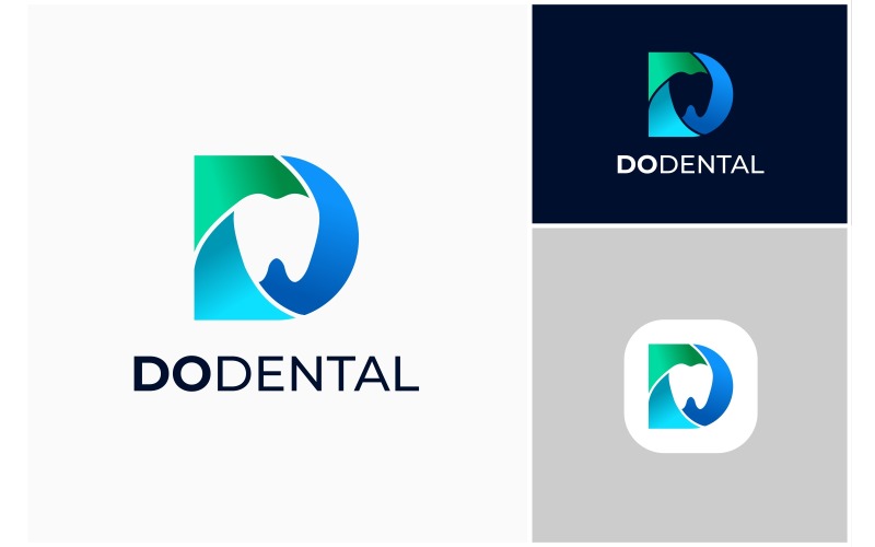 Letter D tandheelkundige tand Logo