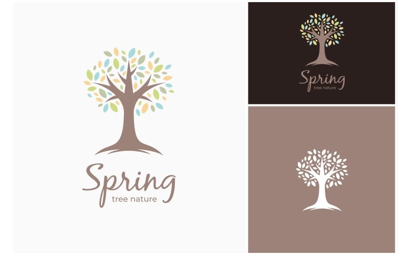 树、春、叶、自然标志