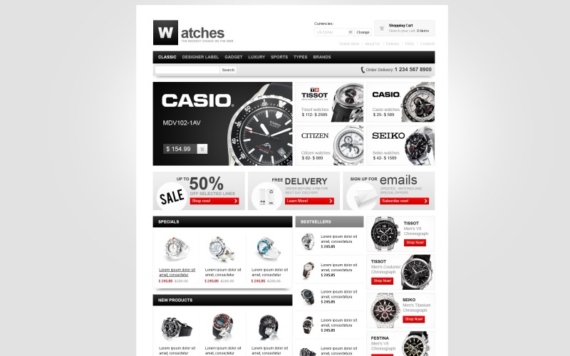 Modello VirtueMart di Swiss Time