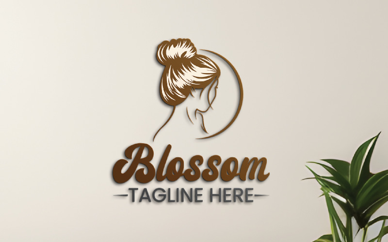 时尚品牌的Blossom Beauty标志设计模板