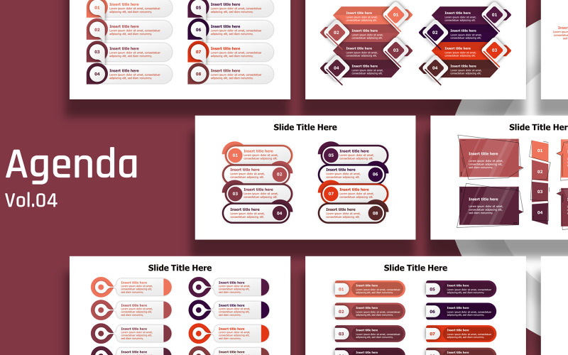 Infográfico de slides da agenda de negócios - com 5 variações de cores - pronto para usar