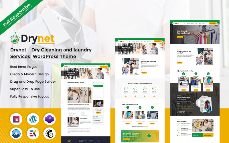 Drynet - WordPress主题的干洗和洗衣服务