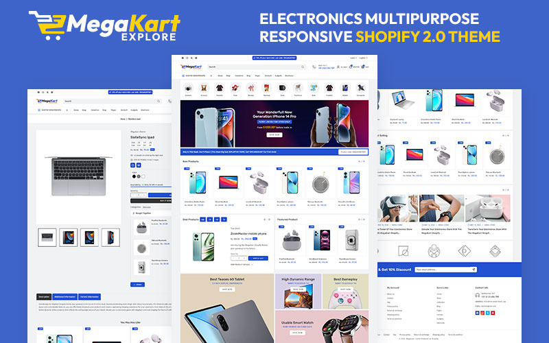 Megakart - Mega电子和小工具商店反应主题Shopify 2.0 polyvalent