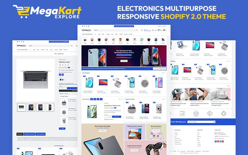 Megakart -电子和小玩意的超级商店。. Mehrzweck-Shopify 2.0-Responsive-Theme