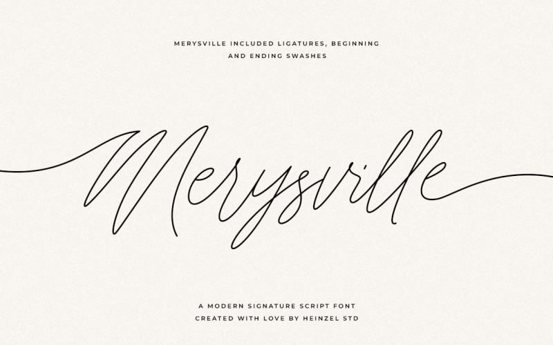 Merysville Signature Font With Tails