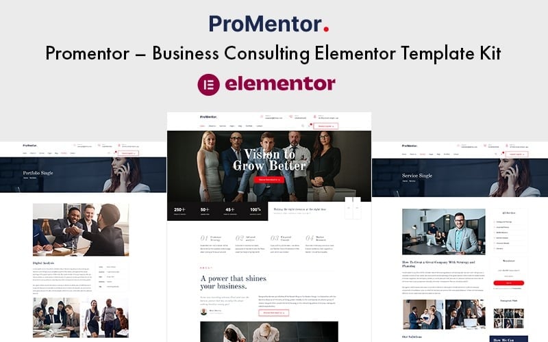 Promentor – Elementor-sjabloonkit voor zakelijk advies