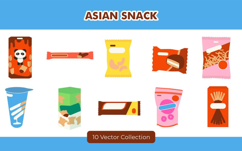 Asiatisches Snack-Illustrationsset