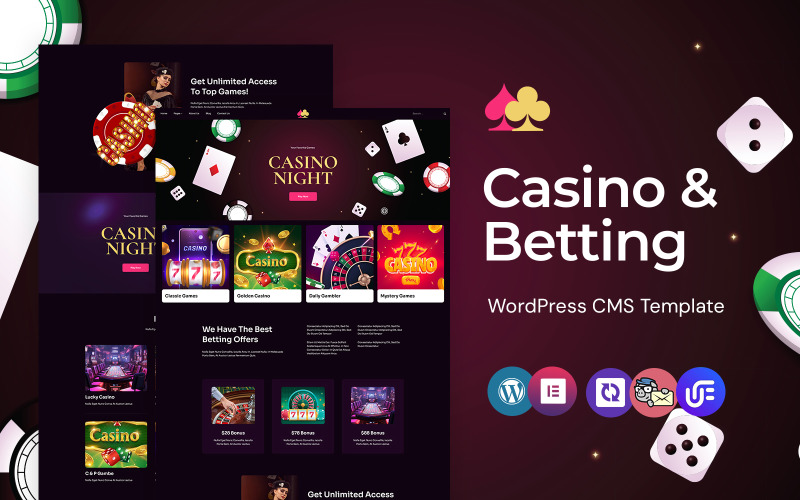 Black - Çevrimiçi Casino ve Bahis WordPress Elementor Teması