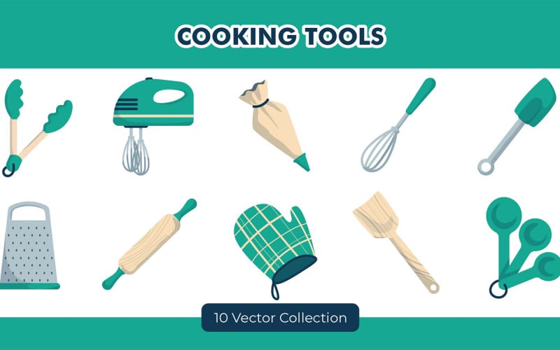 Ensemble d'illustration d'outils de cuisine