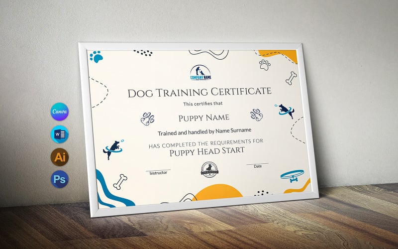 Canva犬类训练证书