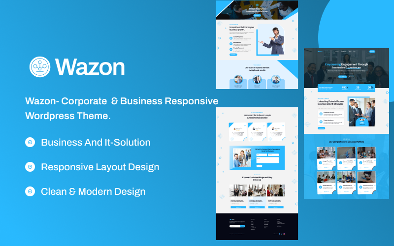 Wazon- Corporate  & 商业响应式Wordpress主题.