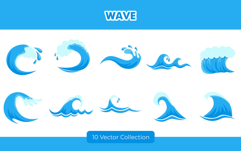 Colección de ilustraciones de olas