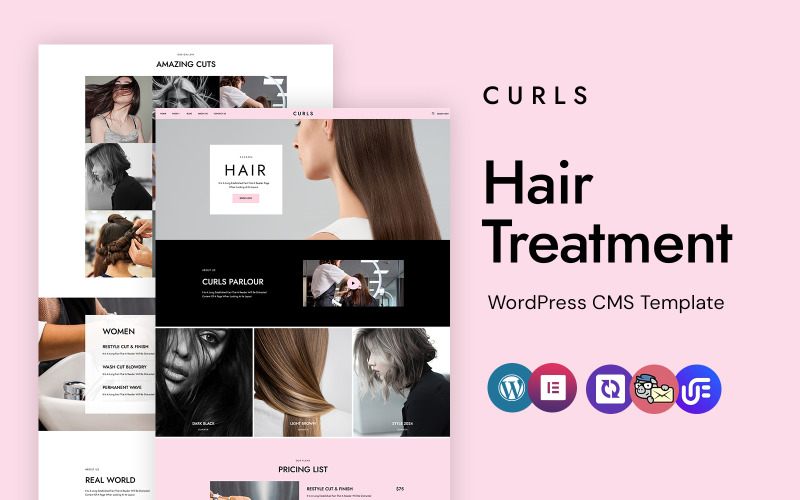 Curls - O tema WordPress Elementor definitivo para cuidados e tratamento capilar