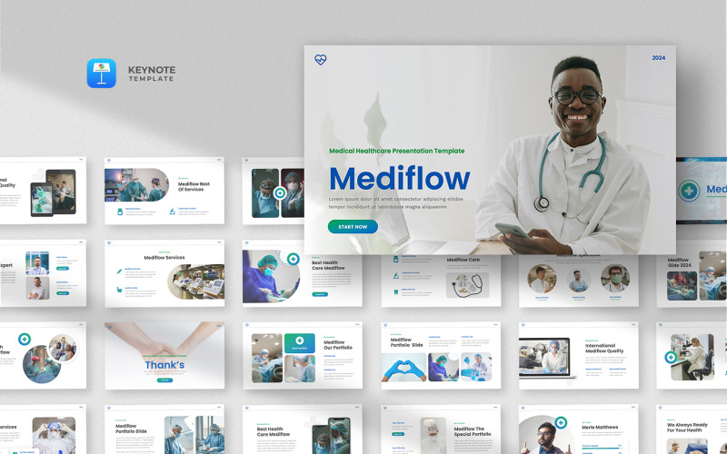 Mediflow – Keynote-Vorlage für Medizin und Gesundheitswesen