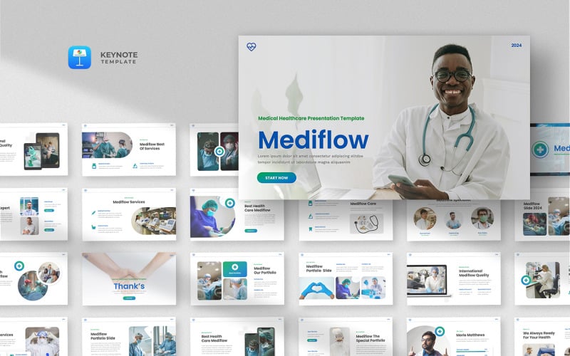 Mediflow — szablon prezentacji z zakresu medycyny i opieki zdrowotnej