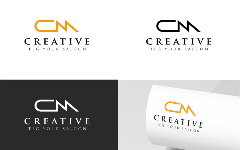 CM-bokstäver logotypdesignmall, CM-logotypidé