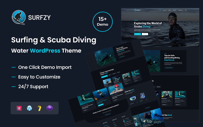 Surfzy – Sörf ve Tüplü Dalış Suyu WordPress Teması