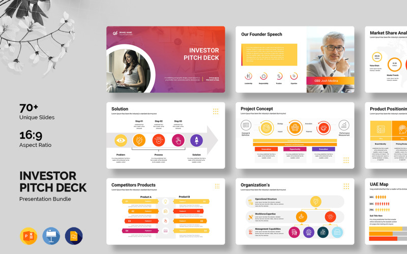 Investor Pitch Deck Presentation Bundle TemplateMonster