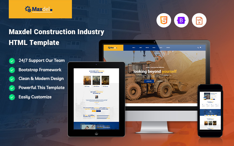 Maxdel - İnşaat Sektörü Web Sitesi Şablonu