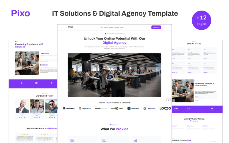 Pixo - IT Solutions & Digital Agency HTML-webbplatsmall