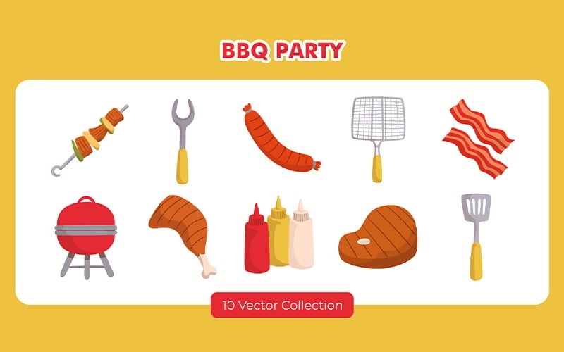 BBQ-partij Vector collectie