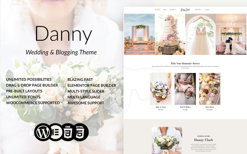丹尼-婚礼摄影和工作室Wordpress主题
