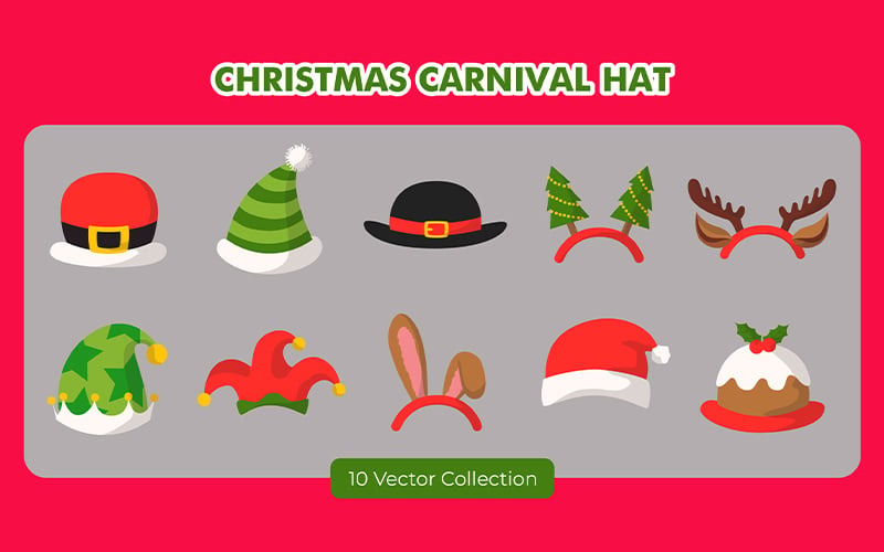 Kerst Carnaval Hoed Vector Set