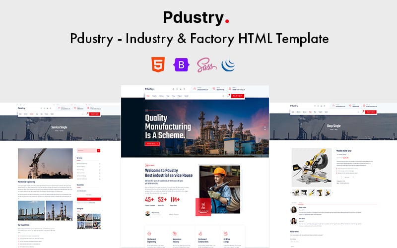 Pdustry -工业和生产的HTML模板