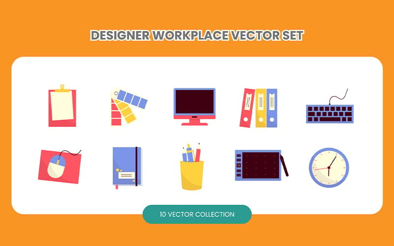 Ontwerper werkplek vectorset