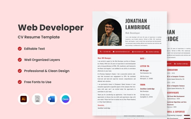 CV Resume Web Developer V5