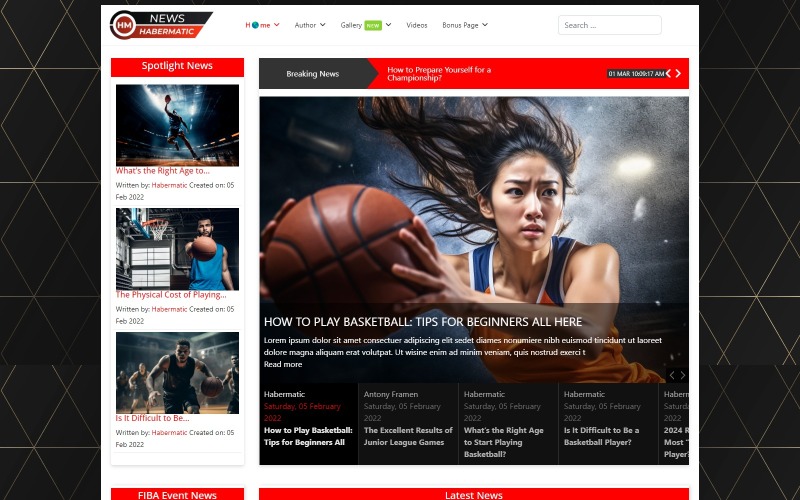 Joomla模板体育和体育新闻JL Sportmatic