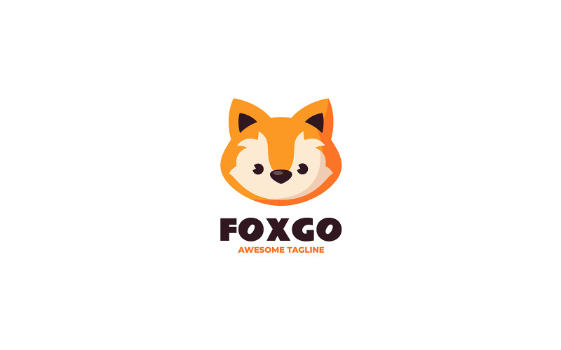 Fox plat modern logo ontwerp