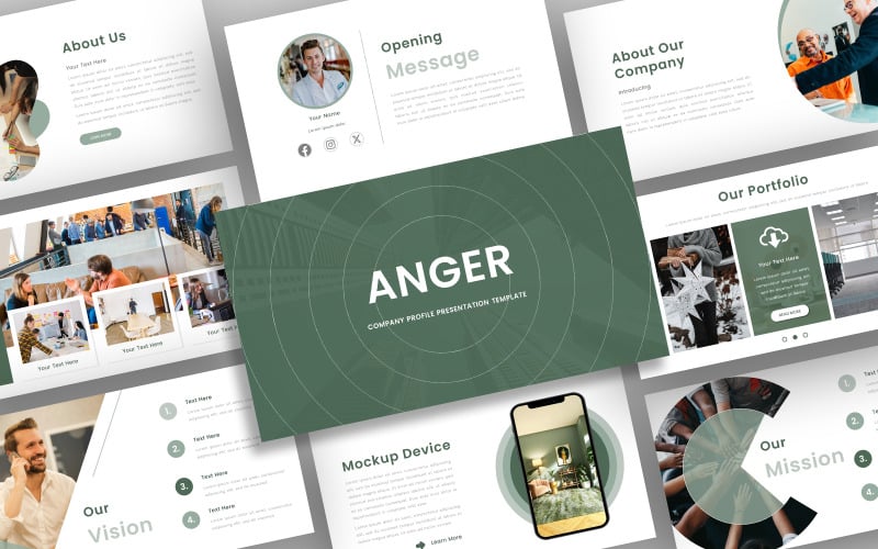 Anger – PowerPoint cégprofil sablon