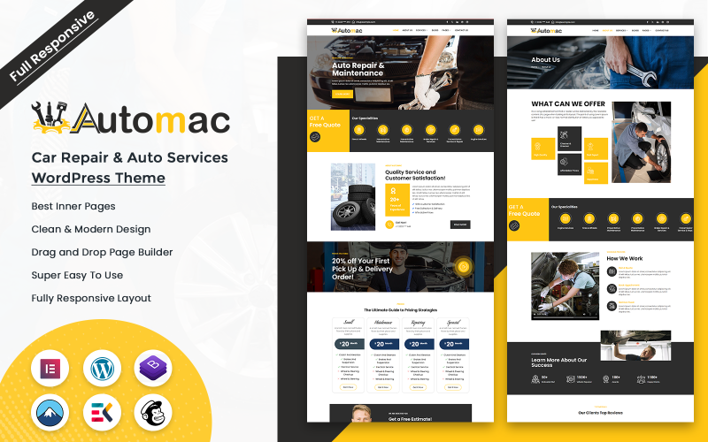 Automac - Tema WordPress de conserto de automóveis e serviços automotivos