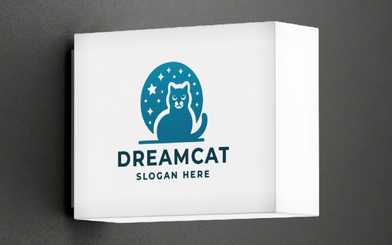 Droom kat huisdier professioneel logo