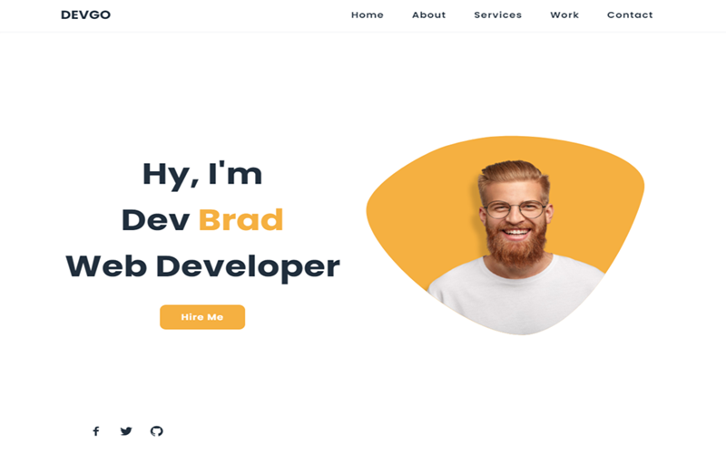 DevGo - Responsiv Onepage Personal Portfolio HTML-mall