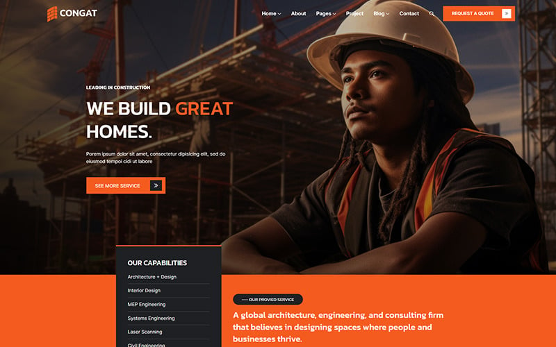 Congat -建设和建设网站模板
