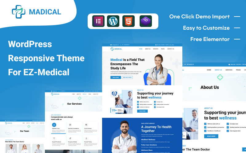 EZ Medical:以WordPress EZ Medical为主题改善你的医疗服务