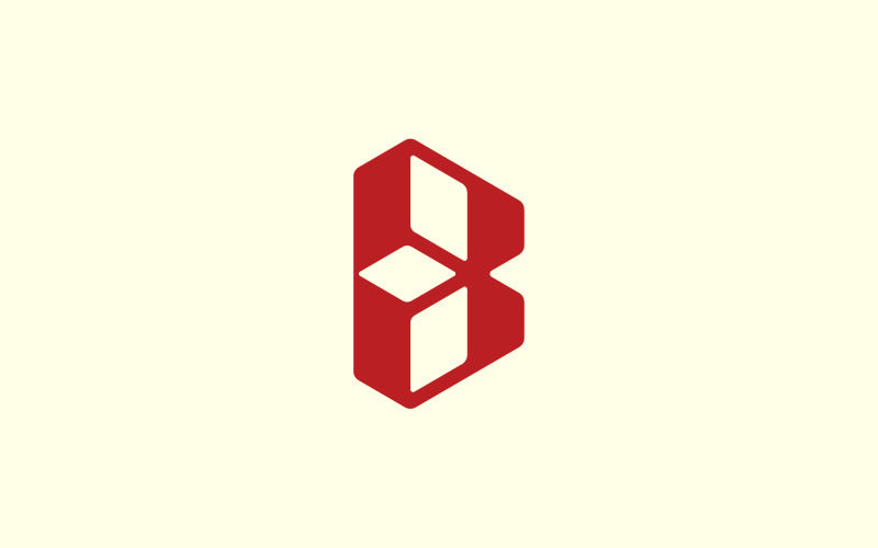 字母B盒标志设计模板