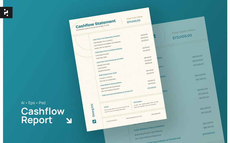 Vorlage für einen minimalen Cashflow-Bericht