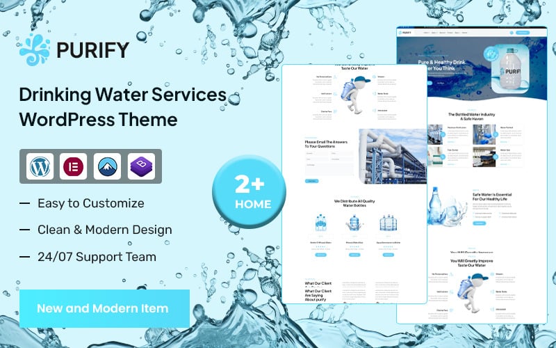 Purify - Tema de WordPress para servicios de entrega y agua potable