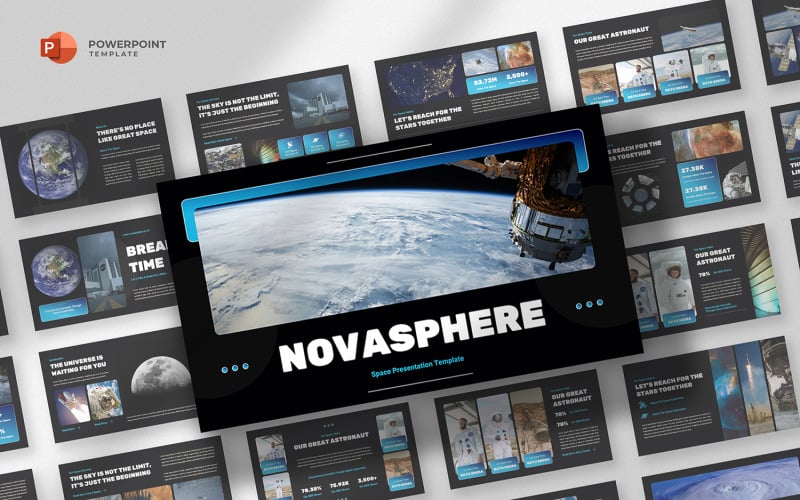 Novasphere -空间 & 宇航员ppt模板