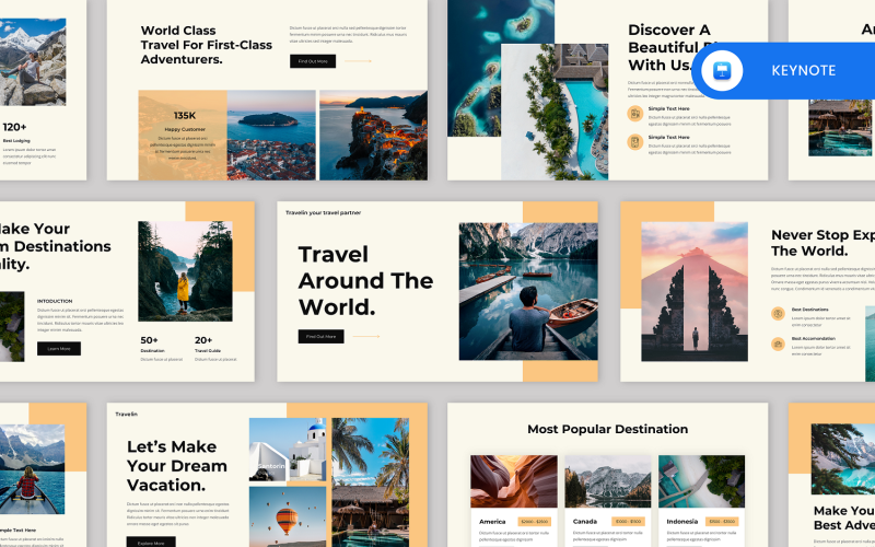 Travelin - Keynote-mall för resor och turism