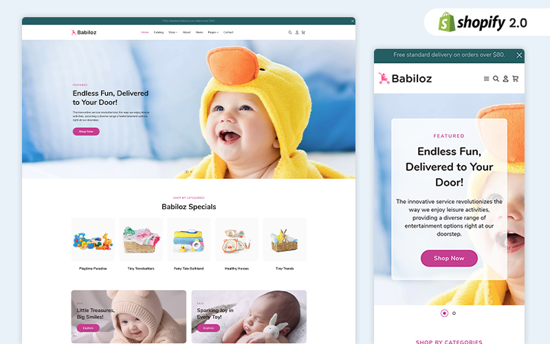 Babiloz - Tema de Shopify para boutique de cuidado de bebés