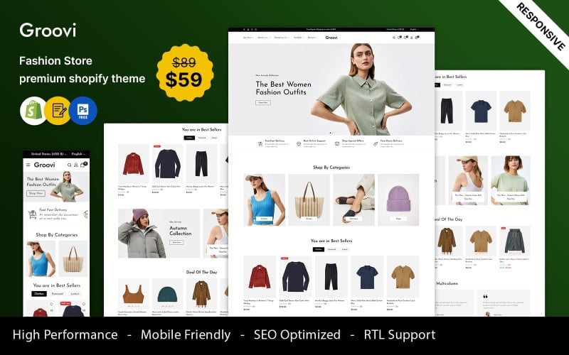 Groovi – Fashion Store Reszponzív Shopify téma