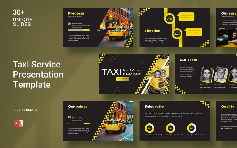 Modelli Di Presentazione Powerpoint Aziendali E Di Servizio Taxi