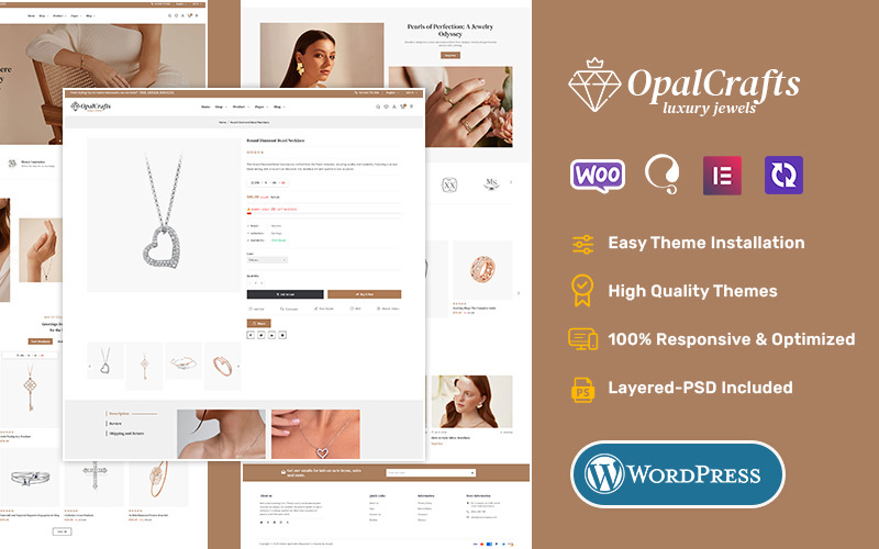 OpalCrafts - Guld, smycken & livsstil - WooCommerce-tema