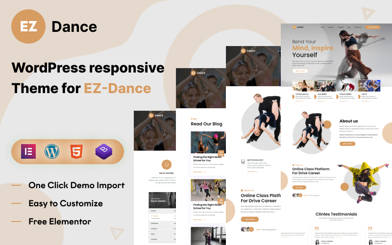EZ-Dance:终极舞蹈工作室的WordPress主题