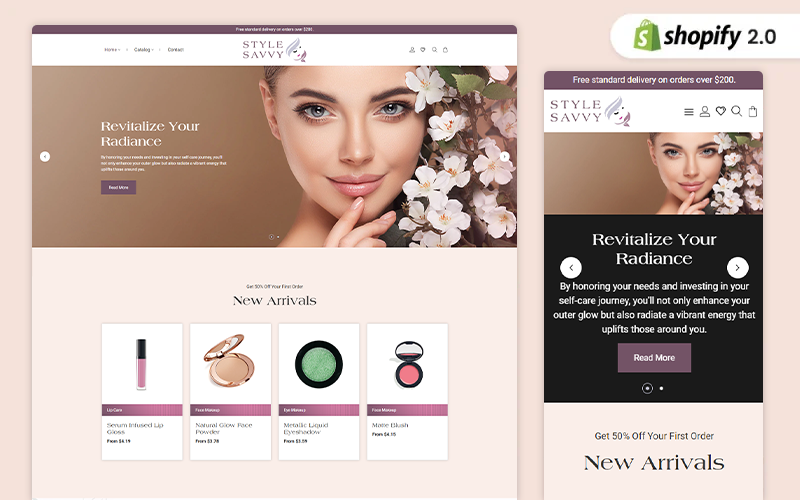 StyleSaavy - Shopify-thema voor schoonheids- en cosmeticawinkels