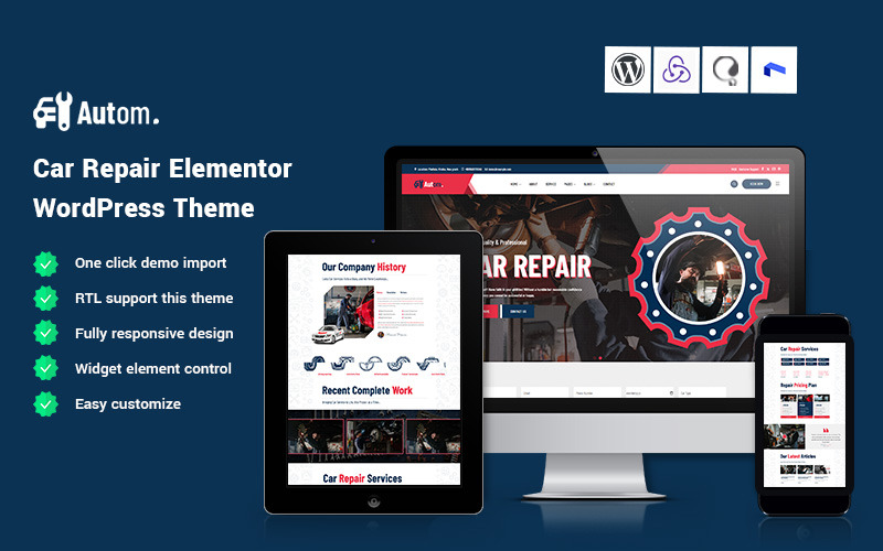 Autom - Opravna aut Elementor téma WordPress